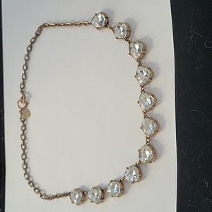 Stella & Dot Gold Tone Necklace with Clear Stones